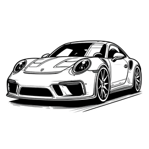 Página para Colorir de um Carro Porsche