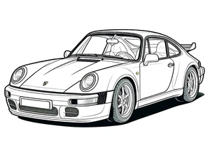 Página para Colorir Página para Colorir de Carro Porsche Grátis para Imprimir
