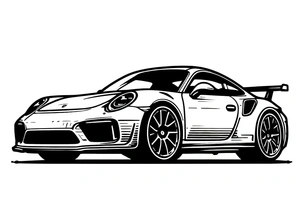 Página para Colorir Página para Colorir de Carro Porsche para Imprimir