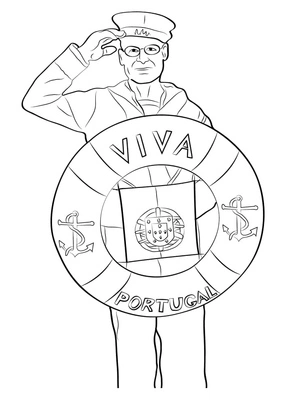 Página para Colorir Dia de Portugal
