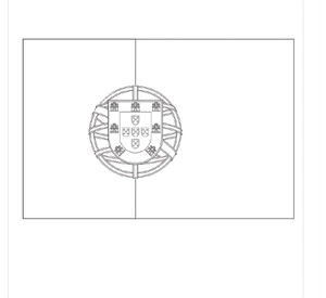 Página para Colorir Página para Colorir da Bandeira de Portugal para Imprimir Grátis