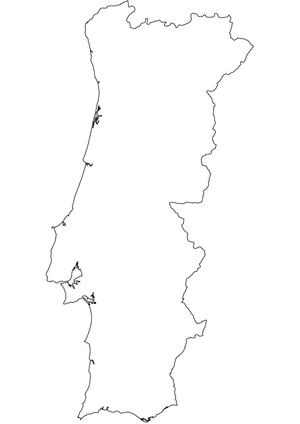 Página para Colorir Mapa de Portugal