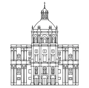 Página para Colorir Panteão Nacional - Igreja de Santa Engrácia