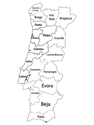 Página para Colorir Página para Colorir Mapa de Portugal
