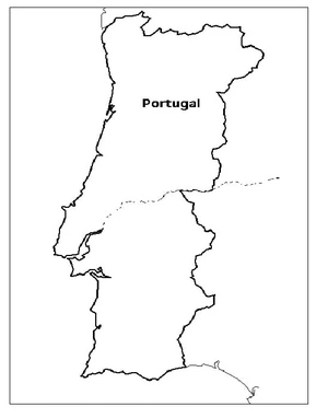 Página para Colorir Página para Colorir do Mapa de Portugal