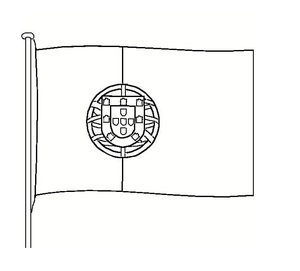 Página para Colorir da Bandeira de Portugal para Imprimir