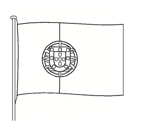 Página para Colorir Página para Colorir da Bandeira de Portugal para Imprimir