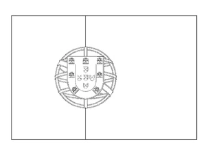 Página para Colorir Página para Colorir da Bandeira de Portugal para Imprimir