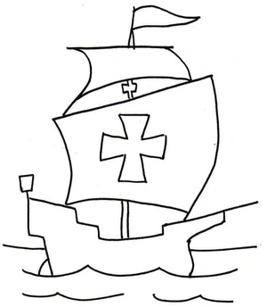 Página para Colorir Desenho de Navio