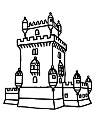 Página para Colorir Torre de Belém