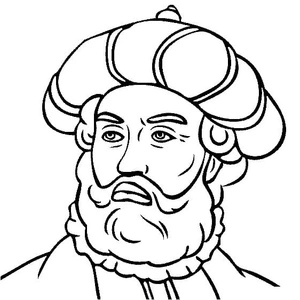Página para Colorir Vasco da Gama, o explorador português