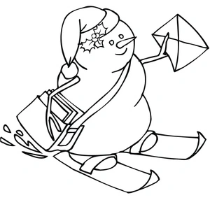 Página para Colorir Carteiro Boneco de Neve