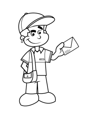 Carteiro em Estilo Cartoon