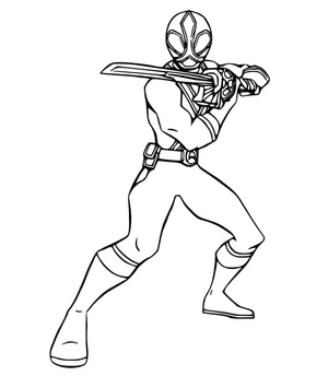 Página para Colorir Página para Colorir Samurai Power Rangers para Imprimir Grátis