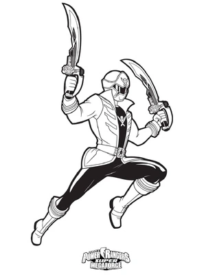 Página para Colorir Power Rangers Megaforce