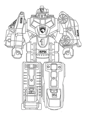 Página para Colorir Megazord SPD
