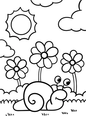 Página para Colorir Caracol da Pré-Escola
