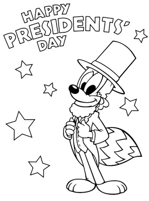 Página de Colorir do Dia dos Presidentes para Imprimir Grátis