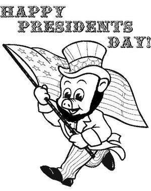 Página para Colorir Dia dos Presidentes no Piggly Wiggly