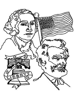 Página para Colorir Página para Colorir do Dia dos Presidentes para Imprimir