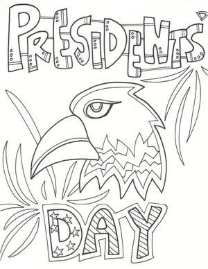 Desenho para Colorir do Dia dos Presidentes