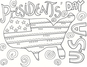 Página para Colorir do Dia dos Presidentes para Imprimir