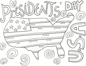 Página para Colorir Página para Colorir do Dia dos Presidentes para Imprimir