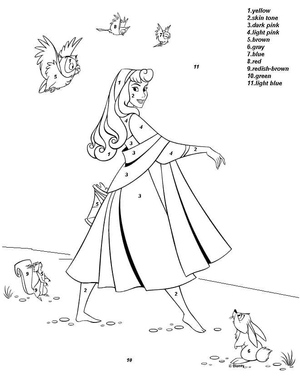 Colorir por Número Princesa Aurora