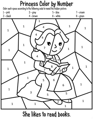 Página para Colorir: Princesa Pintura por Números