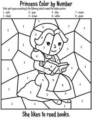 Página para Colorir Página para Colorir: Princesa Pintura por Números