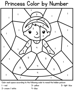 Colorir por Número Princesa para Iniciantes