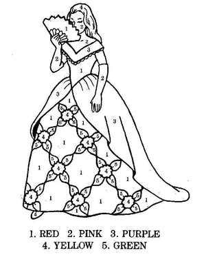 Página para Colorir Princesa Pintar por Número