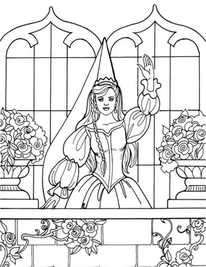 Página para Colorir Princesa Alegre Leonora