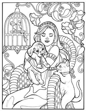Página para Colorir Leonora, a Princesa e Seus Bichinhos