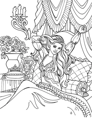 Página para Colorir Leonora, a Princesa Desperta