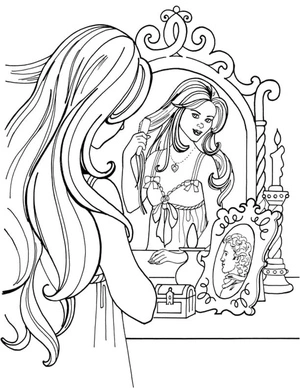 Página para Colorir Leonora, a Princesa no Espelho