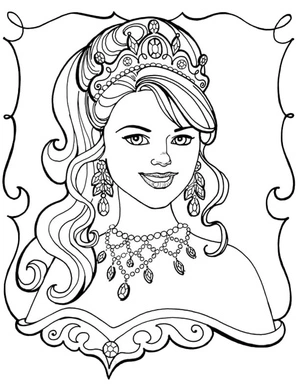 Página para Colorir Retrato da Princesa Leonora