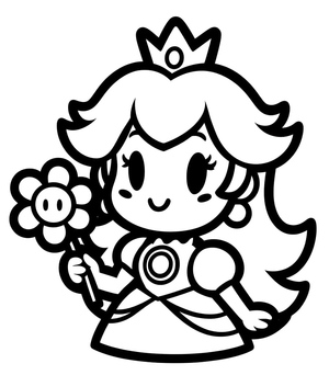 Adorável Pequena Princesa Peach em Estilo Chibi