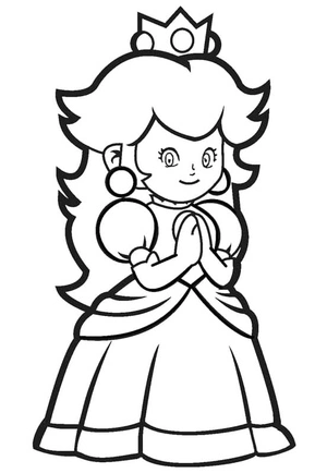 Página para Colorir Adorável Princesa Peach