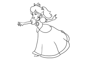 Página de Colorir Grátis da Princesa Peach