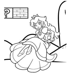 Página para Colorir da Princesa Peach para Imprimir Grátis
