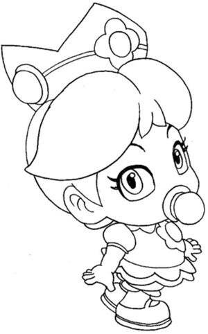 Página para Colorir Princesa Peach Jr.