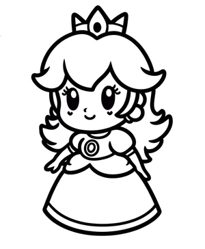 Página para Colorir da Princesa Peach Fofa para Imprimir