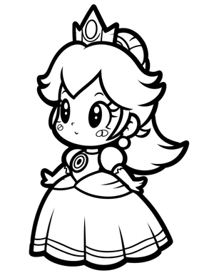Página para Colorir da Princesa Peach para Imprimir