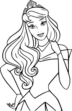 Página para Colorir Retrato da Princesa Aurora