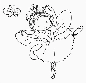 Página para Colorir Princesa Fada com Borboleta