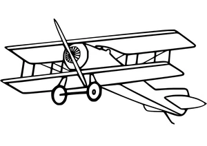 Página para Colorir Um avião com hélice