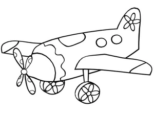 Página para Colorir Aviãozinho Adorável com Hélice