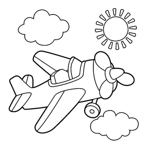 Página para Colorir Aviãozinho Adorável