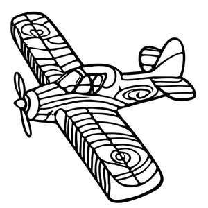 Página para Colorir Aeronaves Incríveis com Hélice